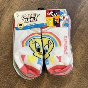 10‎ pk Looney Tunes RugRats Disney Mickey Mouse No Show Socks 4-10 New Girl Gift